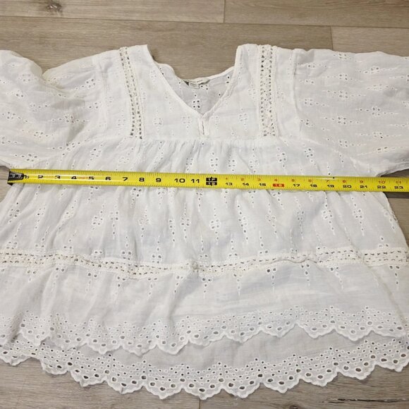 American Eagle Stitch Crochet Embroidered Peasant Top Shirt Boho Sz M READ - Picture 4 of 7